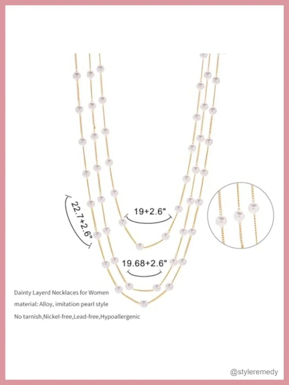 18K Gold Plated Layered Pearl Choker Necklace Dainty White Pearls
